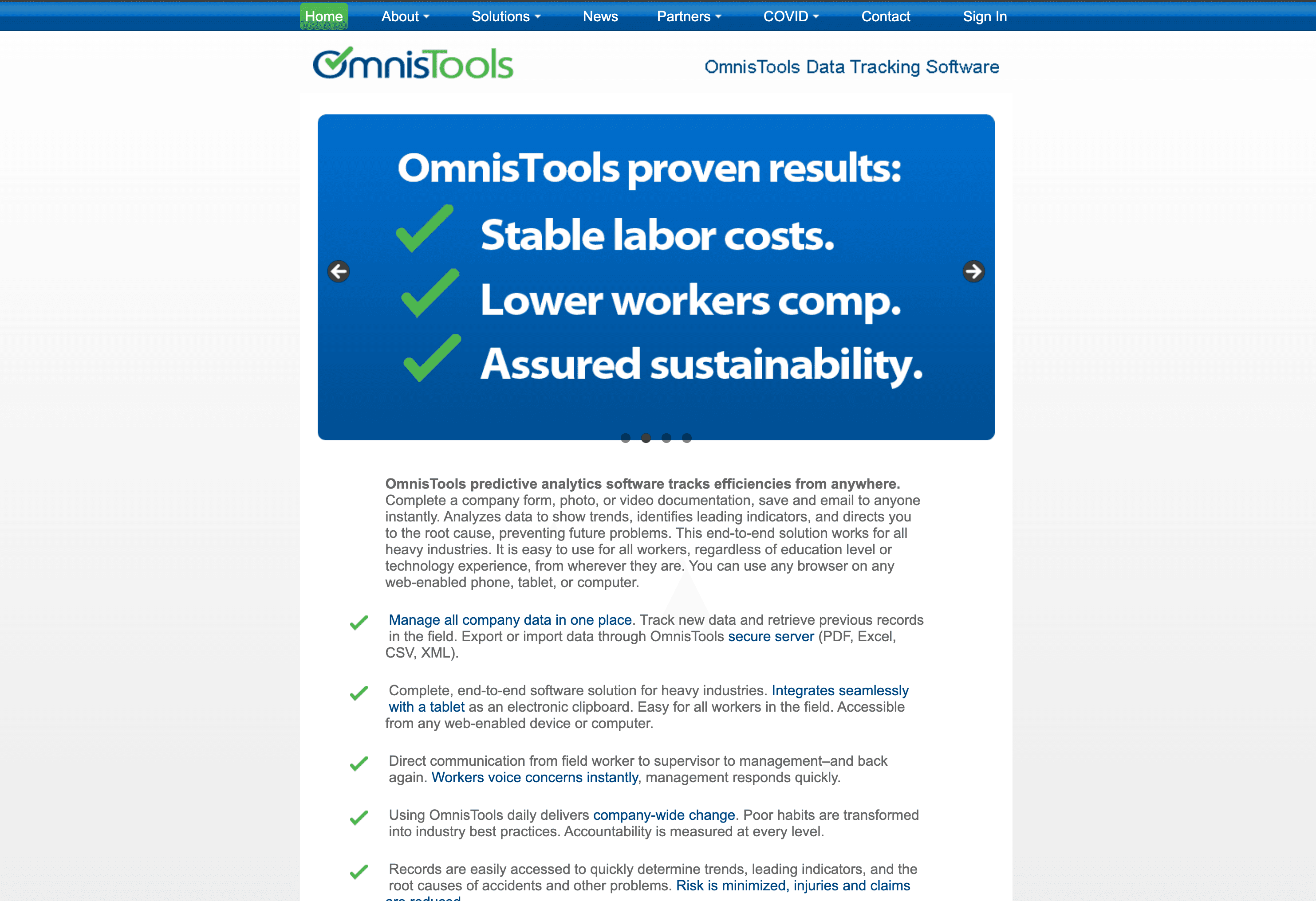 OmnisTools - analytics software tracking efficiencies of labor. It was needed to rewrite the legacy version of the project using modern technologies and approach
