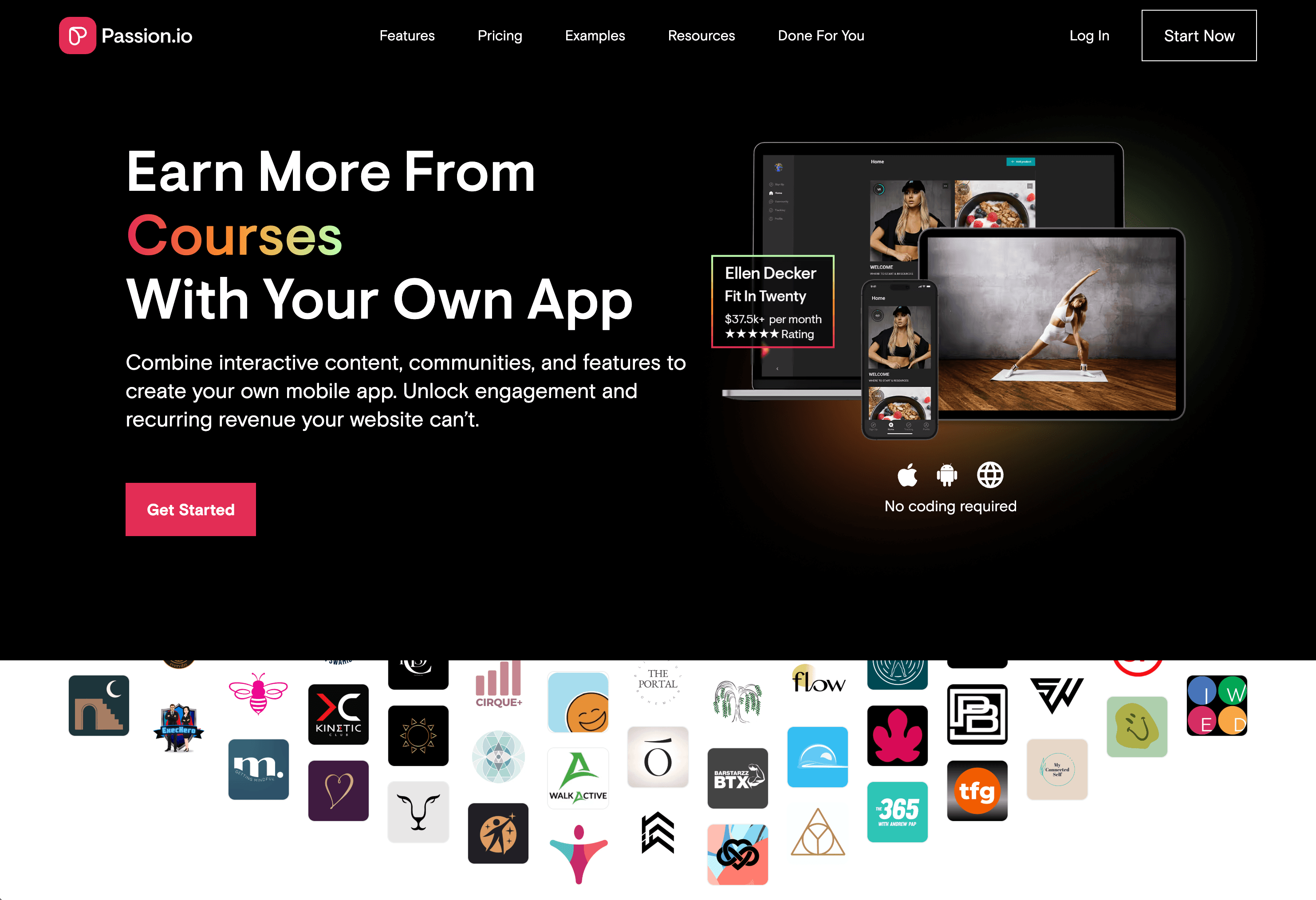 A no-code platform for creating mobile applications with interactive content